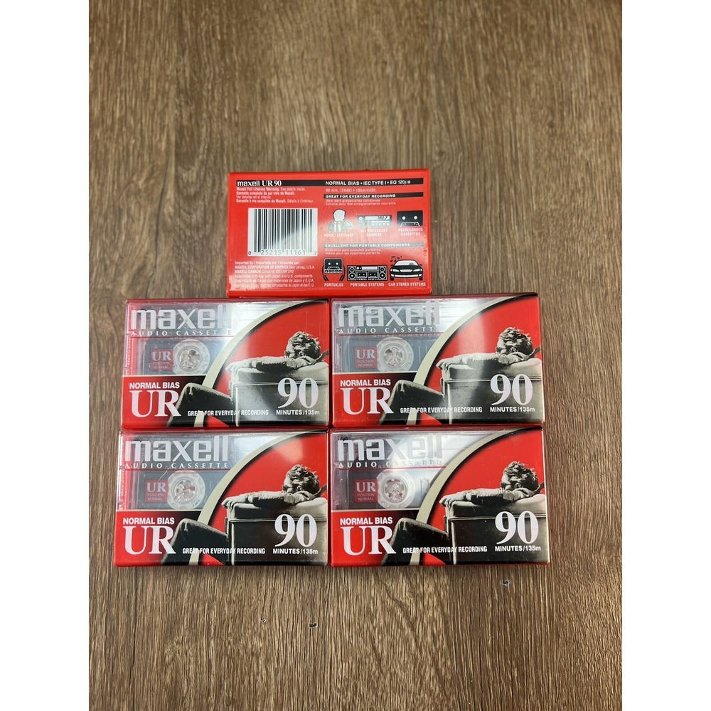 4 Pack Maxell UR 90 Normal Bias Audio Cassette Tapes 90 Min Blank Sealed Type I